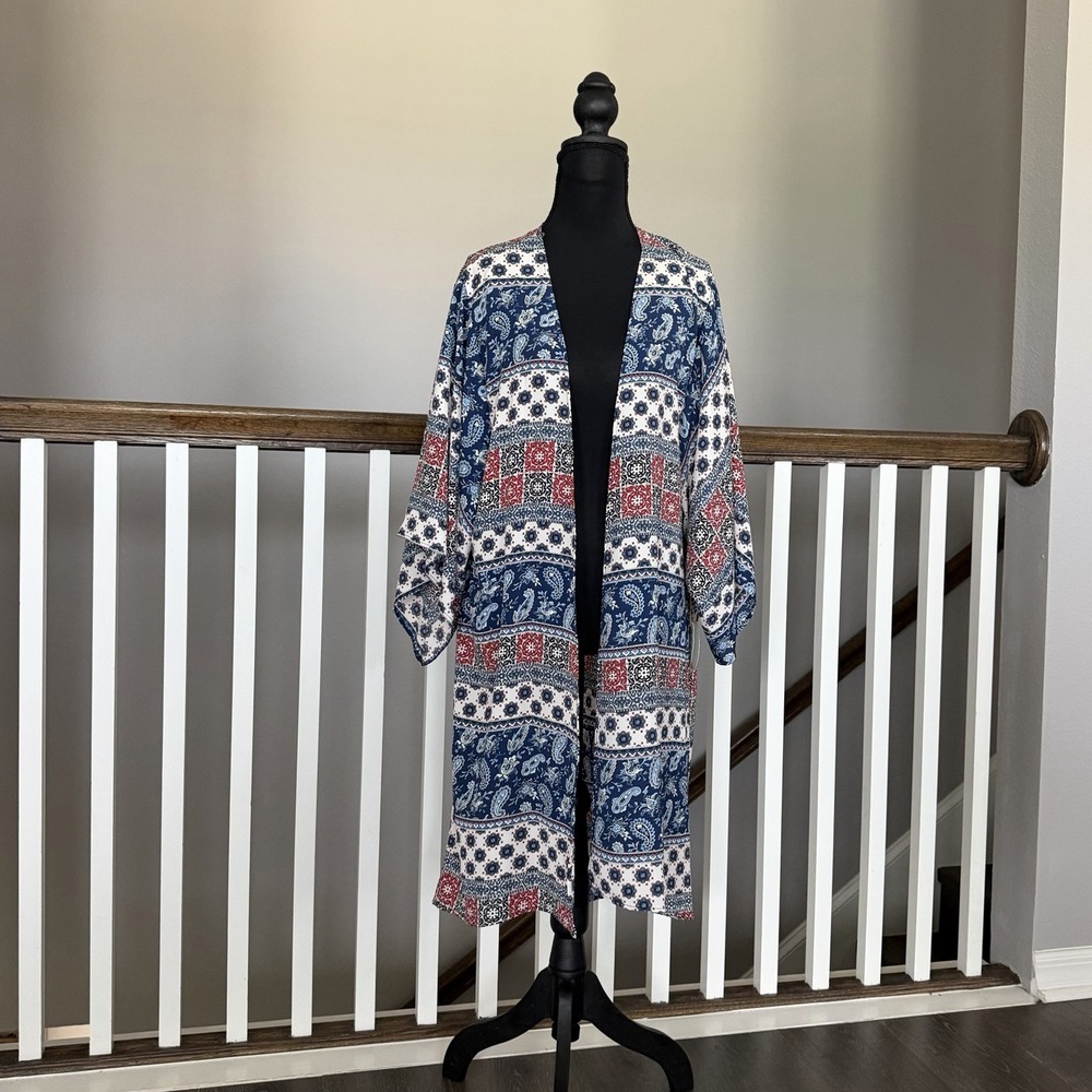 Hummingbird Stitch Fix NWT Kimono Open  Cardigan Medium Boho Beach Resort